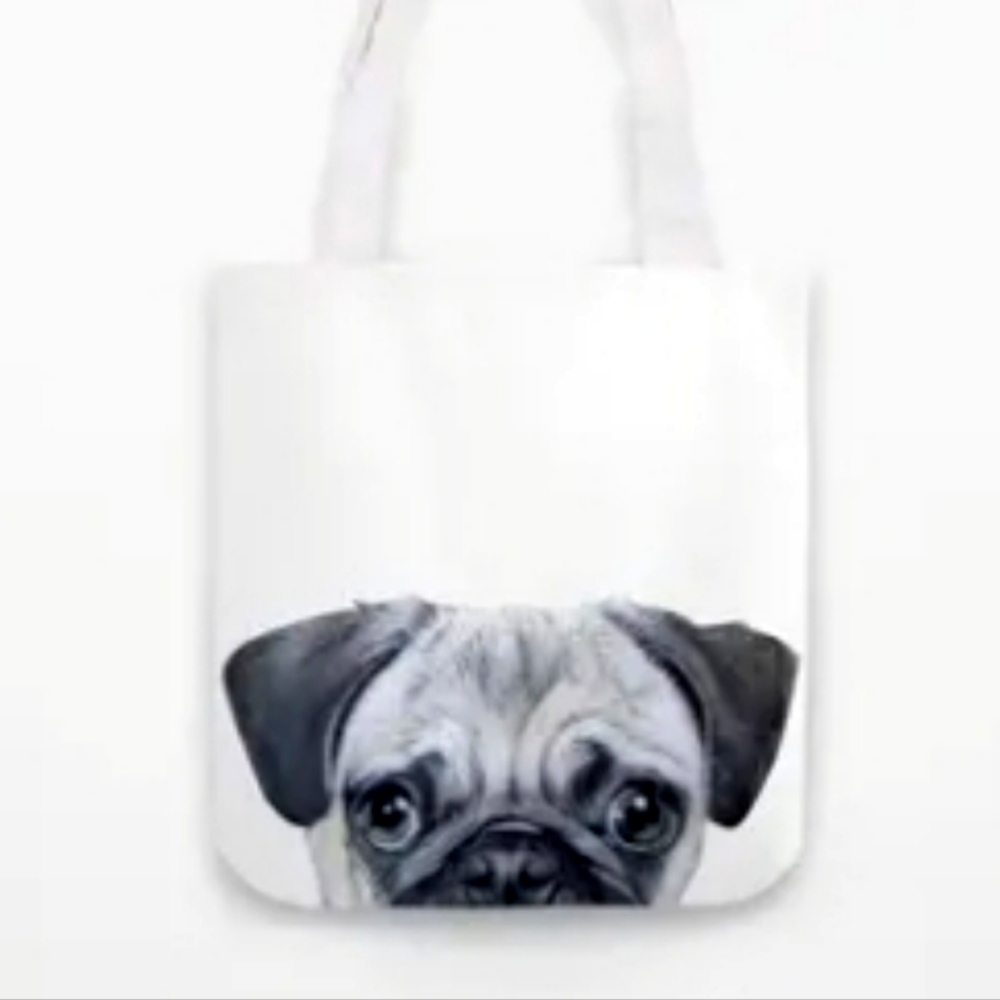 PUG bag Simple Fashion Canvas Bag Trendy Animal Print Shoulder Casual bag